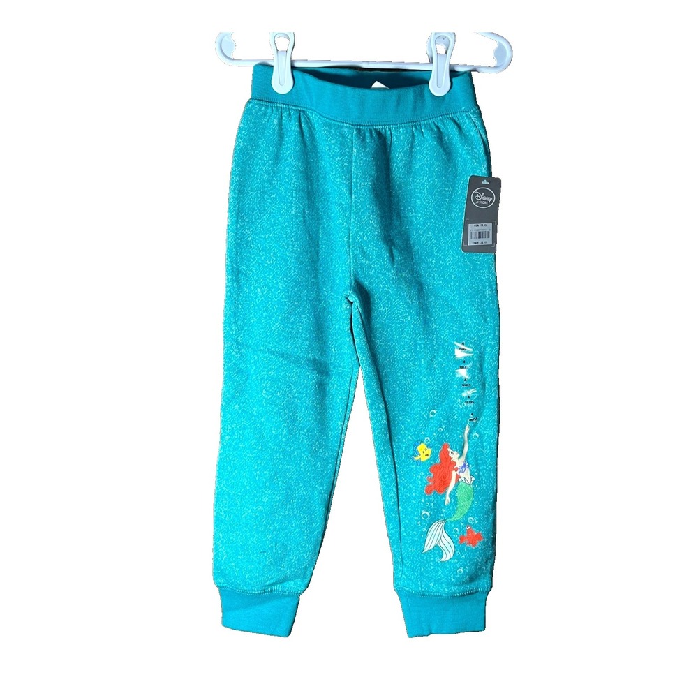 Disney Princess Ariel‎ Girls Fleece Sweat Pants Green Size 4 New